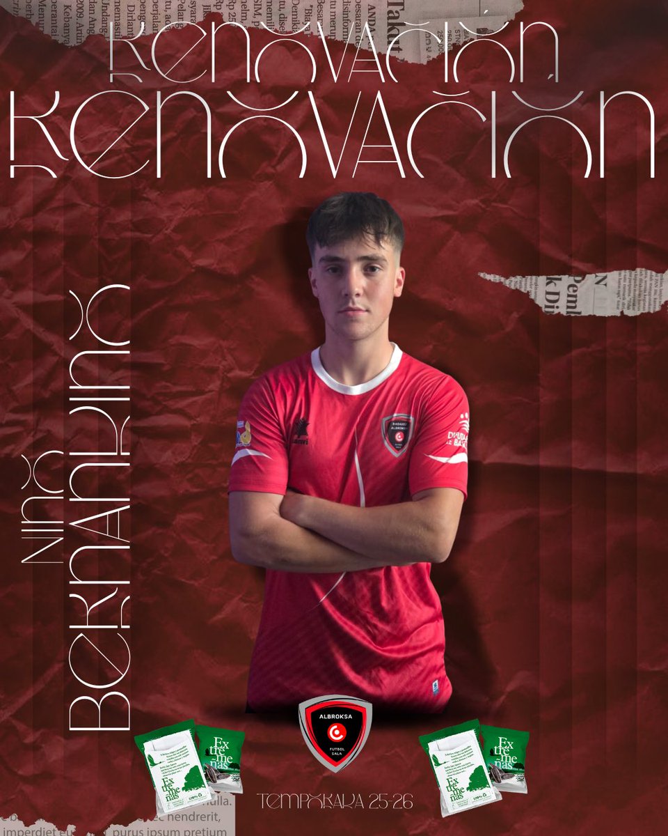 🚨 RENOVACIÓN 

🔴 Bernardino “Nino” seguirá defendiendo el Albroksa Badajoz una temporada más.

➡️ Ala. Zurdo con una calidad destacable.

⚽️ Diferencial en el uno contra uno, y en finalización.

¡Vamos a por más goles, Nino! 💥

#Renovación #BadajozAlbroksa #Futsal