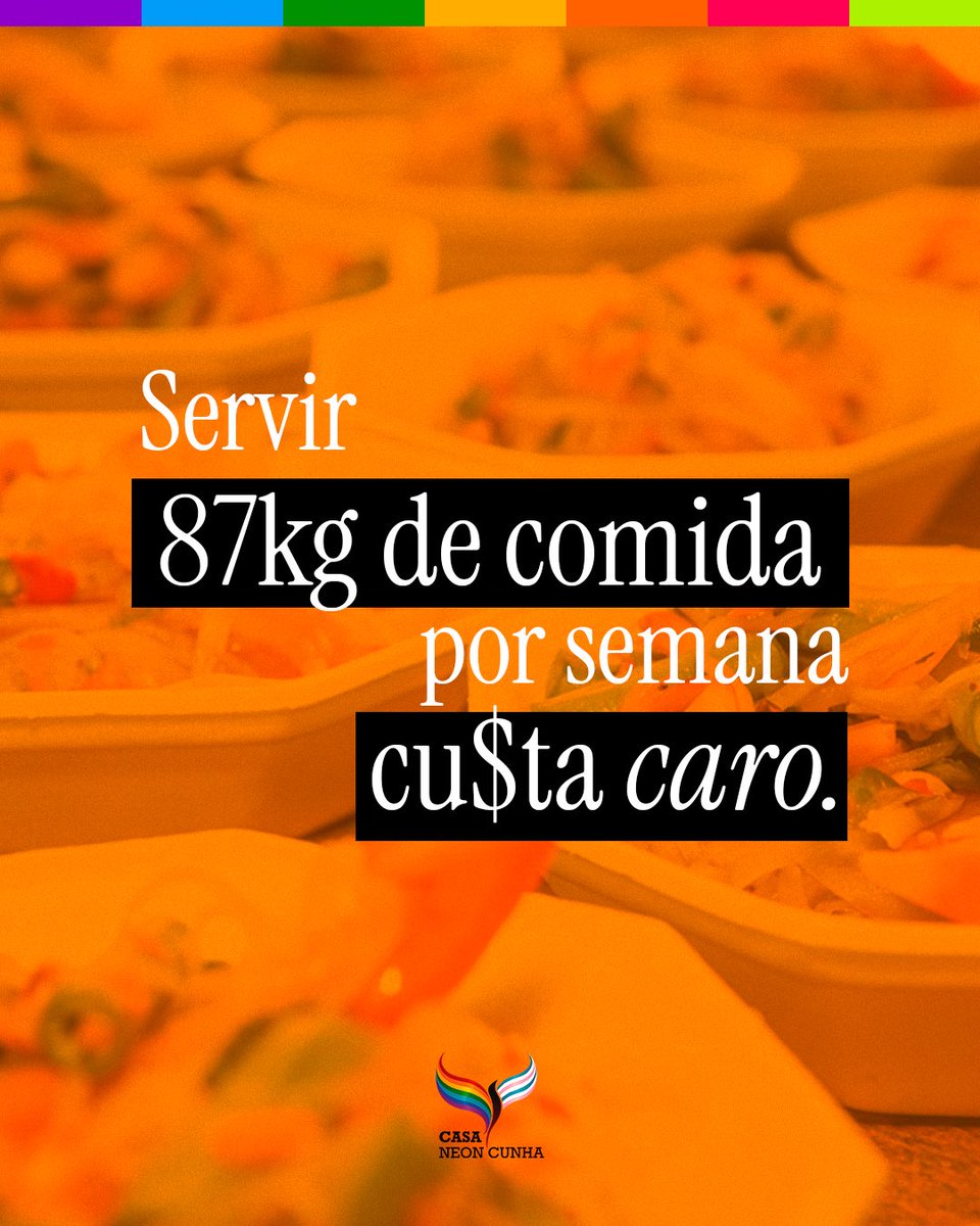 Servimos 87kg de comida toda semana para LGBTs em situação de vulnerabilidade E NÃO QUEREMOS PARAR.

Para isso, precisamos de mais apoiadores recorrentes na nossa benfeitoria.

Que tal fazer parte disso?

Acesse bit.ly/apoieacasaneon e ajude com ao menos R$10 reais por mês.
