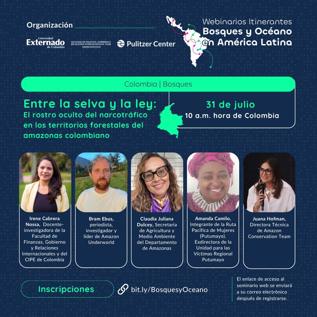 🚨 Mañana es el evento, ¡no lo olvides! 
Acompáñanos en una conversación esencial sobre los negocios ilícitos en la Amazonía, con la participación de nuestro fundador <a href="/BramEbus/">Bram Ebus</a> y las expertas Amanda Camilo, Claudia Juliana Dulcey Cala y Juana M. Hofman.
✍️docs.google.com/forms/d/e/1FAI…