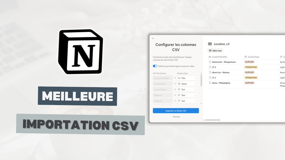 roxannenotion's tweet image. Nouveauté pour l’importation de CSV dans Notion [Enfin!] 🎥

👉🏼 youtu.be/qWu_9Rm-3EQ

#notion #notionapp #notionCSV