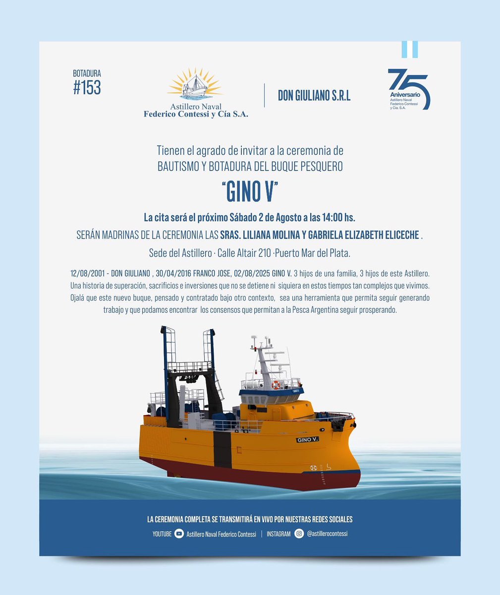 Una nueva botadura. Un nuevo hijo. Una nueva esperanza. #industrianavalargentina <a href="/JMilei/">Javier Milei</a> <a href="/LuisCaputoAR/">totocaputo</a> <a href="/fedesturze/">Fede Sturzenegger</a> <a href="/PALavigne83/">Pablo Lavigne</a>