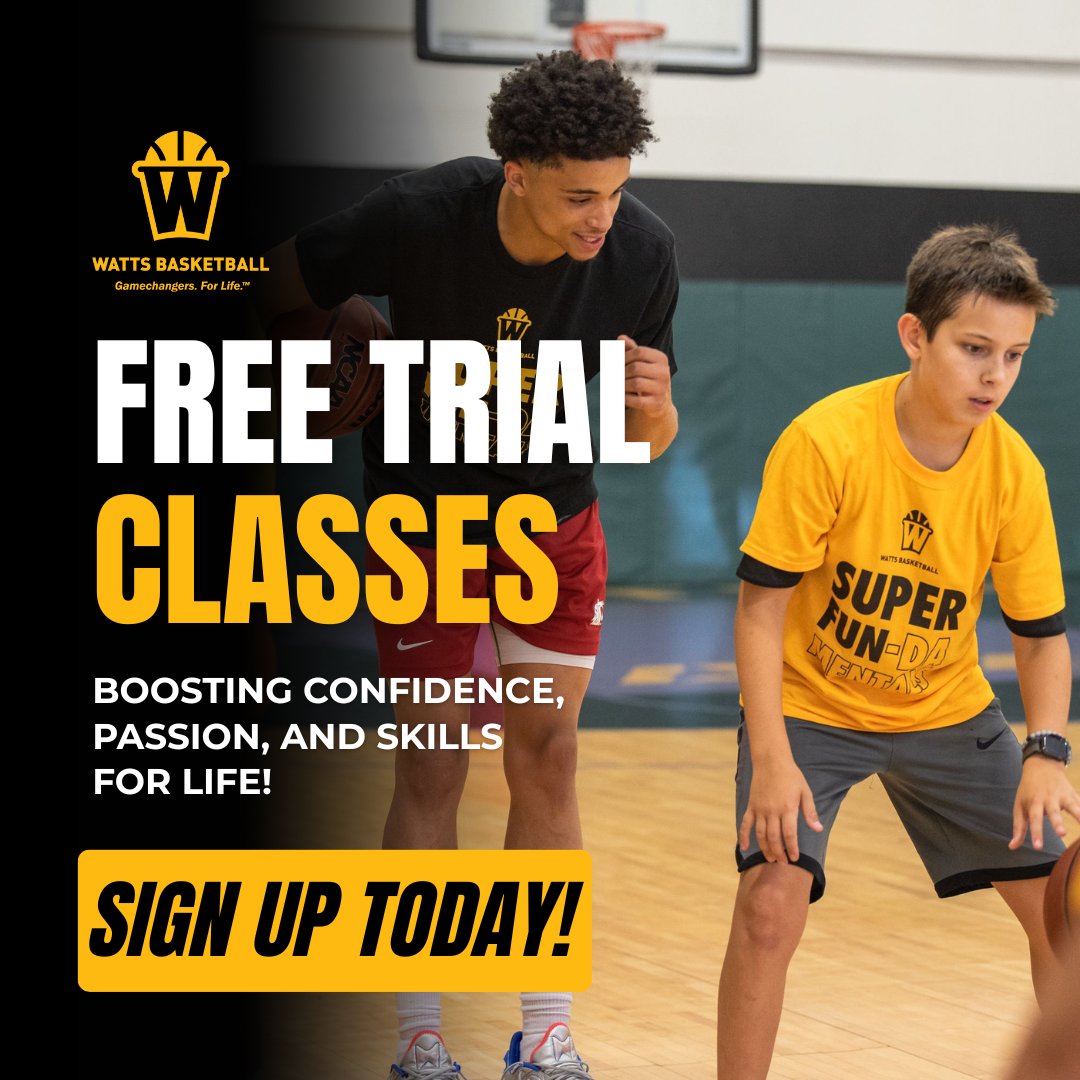 Is your child stuck in a basketball rut? 🏀 

We helps kids build skills, confidence &amp; a love for the game. 

✅ Free Trial Classes now open! 
wattsbasketball.com/watts-basketba…

#FreeTrialClasses #YouthSports #BasketballTraining