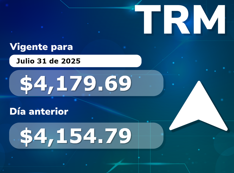 Tasa Representativa del Mercado vigente para el 31-jul-2025: $4,179.69