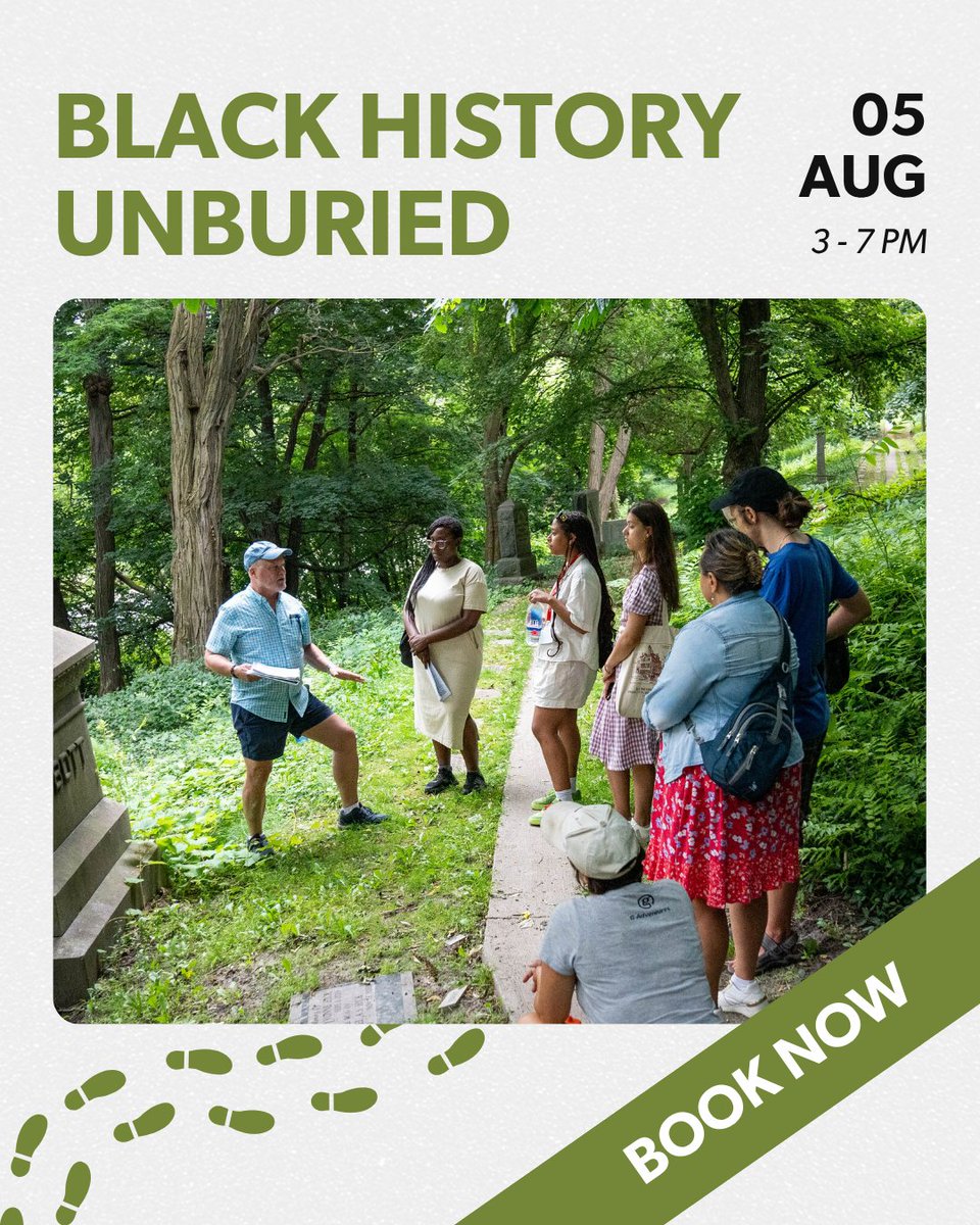 🪦 Join us for this FREE community event where we’ll explore Black histories and legacies at the Toronto Necropolis, one of the city’s oldest cemeteries!

🗓️ August 5, 3 - 7 PM
Tours at 4 PM and 5:30 PM

Register now: ow.ly/mmrL50WxFwA