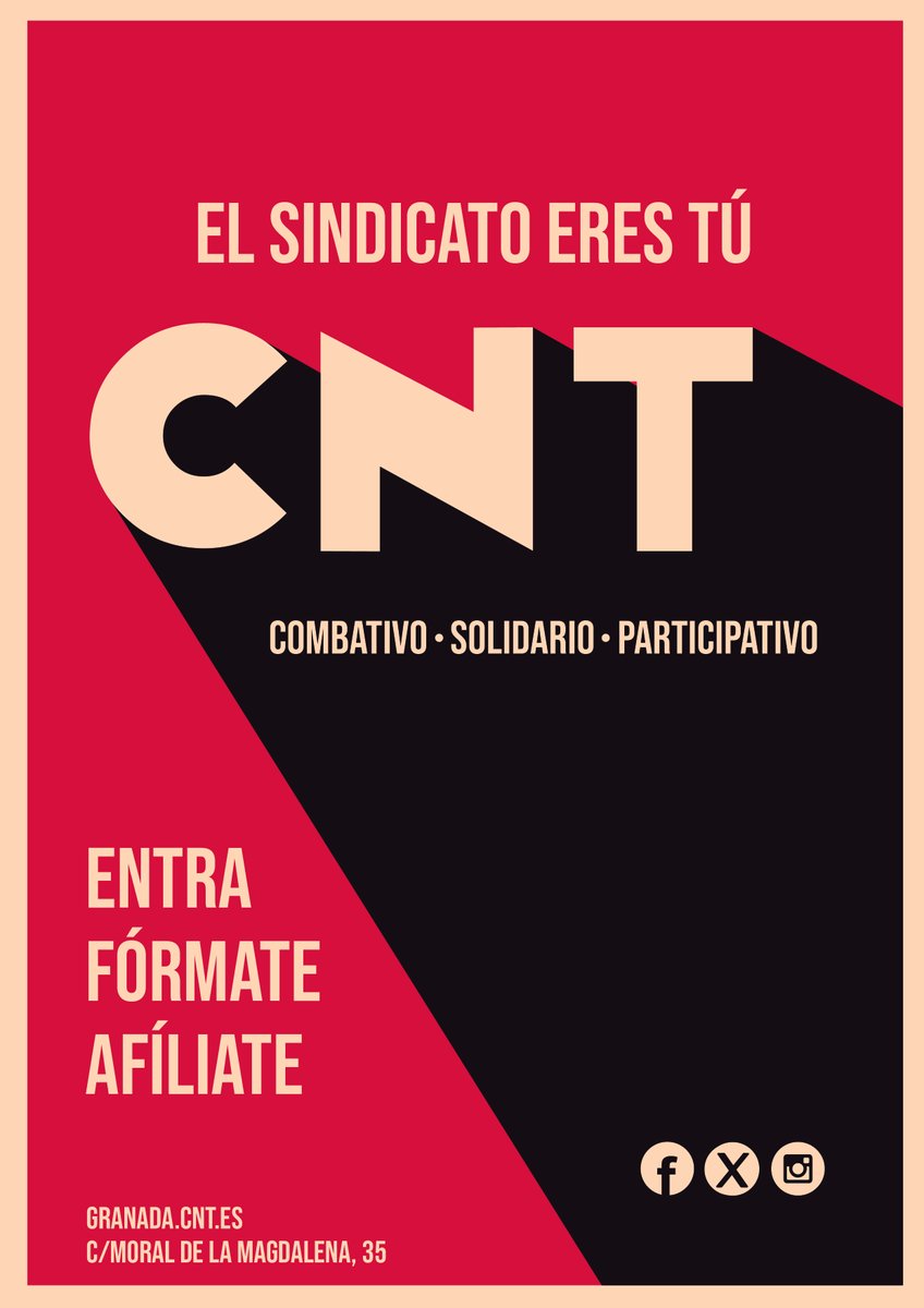 La expresión organizativa de una clase trabajadora que lucha por sus intereses. La expresión organizativa de un mundo nuevo que habita en nuestros corazones.

granada.cnt.es/afiliate/