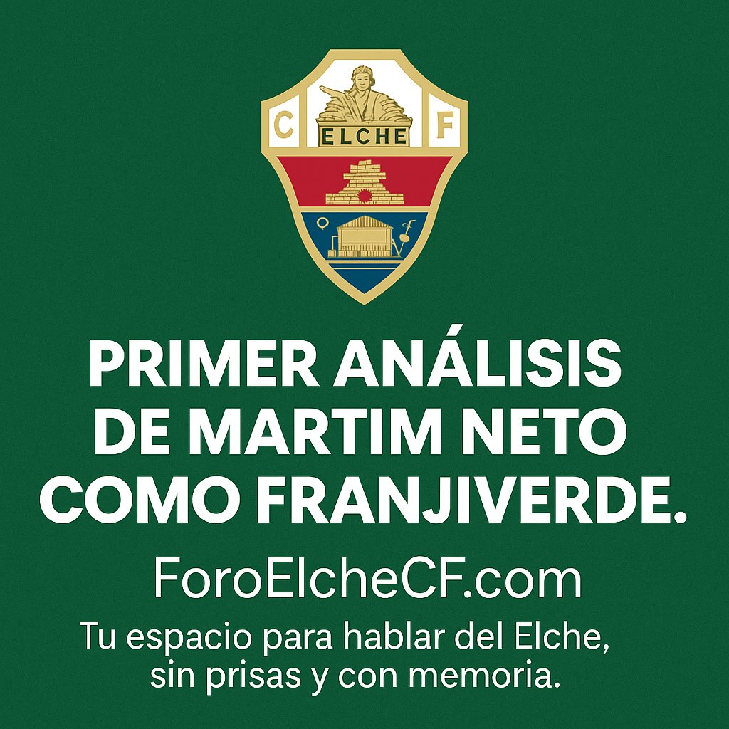🆕 Primer análisis de Martim Neto como franjiverde 💚
¿Quién es? ¿Qué puede aportar al #ElcheCF? ¿Dónde encajará en el esquema?
📌 Lo comentamos en el foro 👇
🔗 foroelchecf.com/viewtopic.php?…
#ForoElcheCF #FichajesECF #MartimNeto