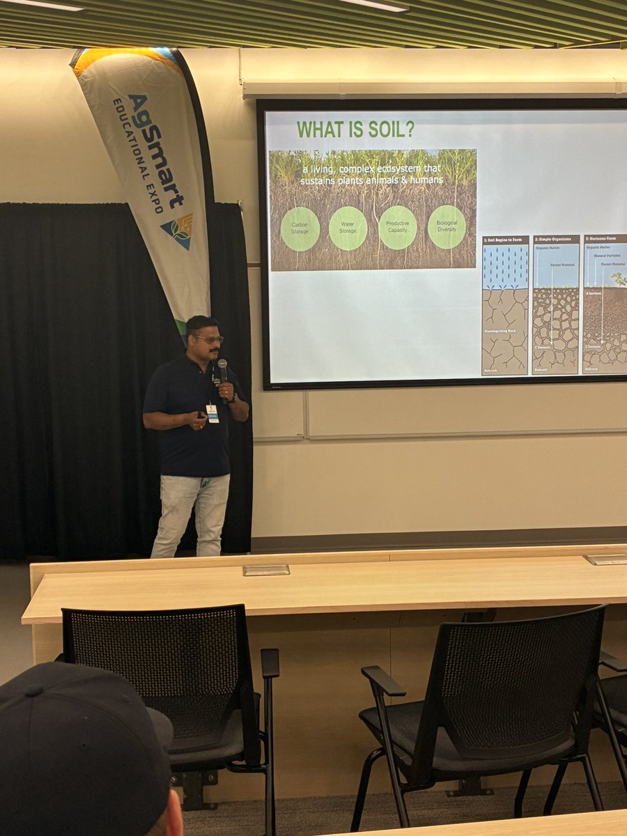 “Soil is produced by life.” - Dr. Karthi Narayana

#agsmart <a href="/AgSmartOlds/">AgSmart</a>