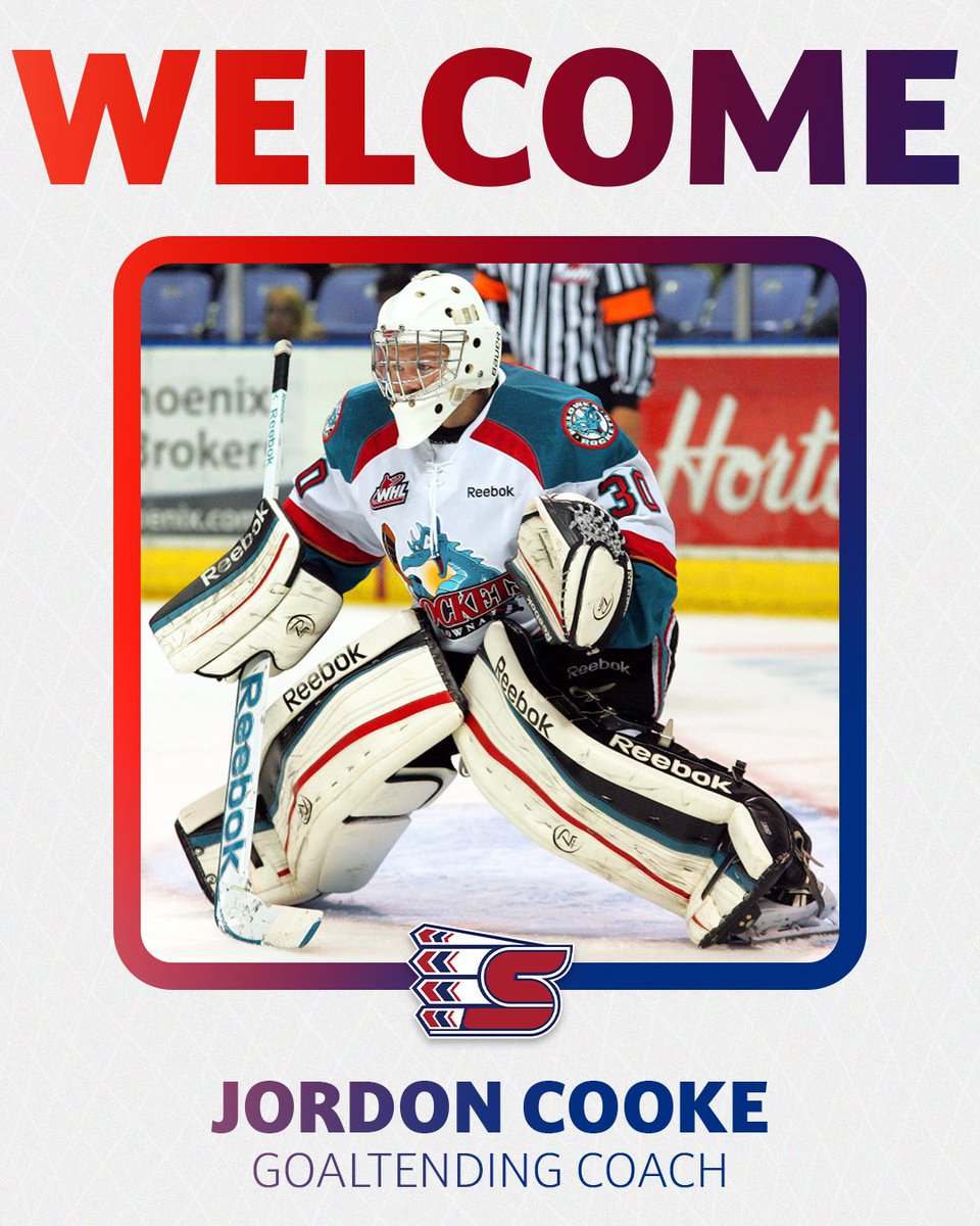 x - Spokane Chiefs (@spokanechiefs) on Twitter photo Let him Cooke!
We are excited to announce we've hired former <a href="/Kelowna_Rockets/">Kelowna Rockets</a> goalie and 2013-14 <a href="/CHLHockey/">Canadian Hockey League</a> Goaltender of the Year Jordon Cooke as our new Goaltending Coach.
#GoChiefsGo | 📰 tinyurl.com/499zm488 Let him Cooke!
We are excited to announce we've hired former <a href="/Kelowna_Rockets/">Kelowna Rockets</a> goalie and 2013-14 <a href="/CHLHockey/">Canadian Hockey League</a> Goaltender of the Year Jordon Cooke as our new Goaltending Coach.
#GoChiefsGo | 📰 tinyurl.com/499zm488