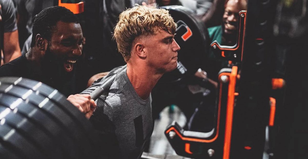 This summer, freshman Brock Schott broke Miami's all-time squat record for a tight end with a 560-pound lift.

"Truthfully, that won't be the only record he breaks."

More on Schott from Media Day:

247sports.com/college/miami/…