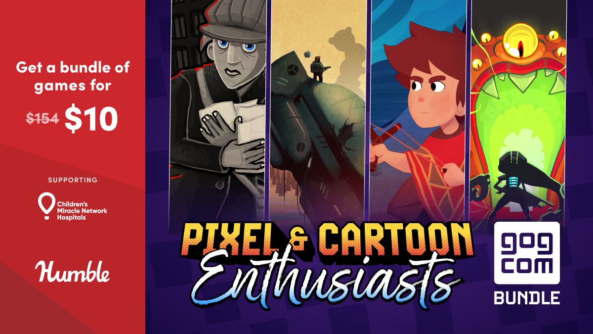 humble's tweet image. Guide a 6-year-old boy on his quest to find his mother in the exciting spaghetti-western stealth game El Hijo - A Wild West Tale.

The Pixel and Cartoon Enthusiasts GOG Bundle supports @cmnhospitals | bit.ly/3U1CG6r