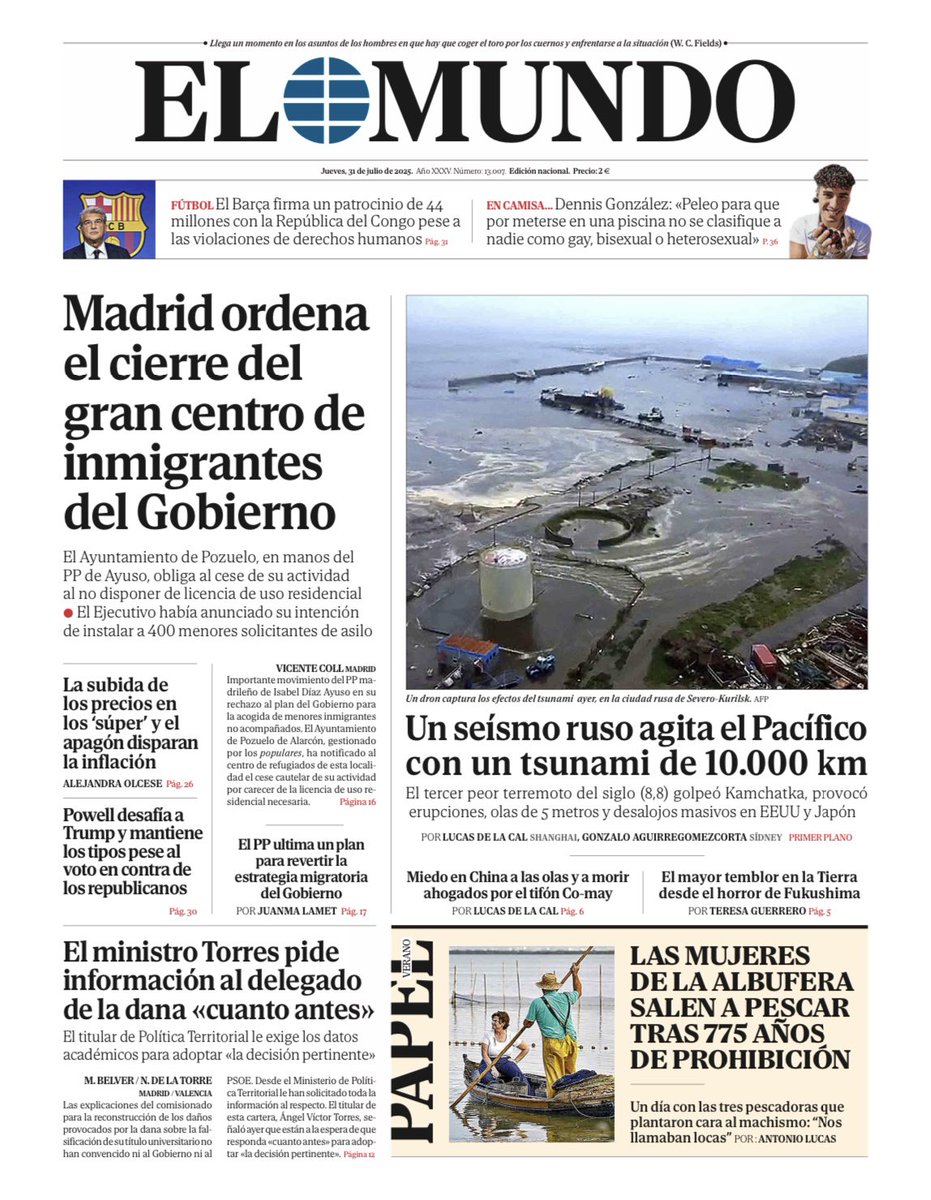 📰 Portada de EL MUNDO del 31 de julio

Ya disponible en Orbyt y en la edición digital con la mejor información