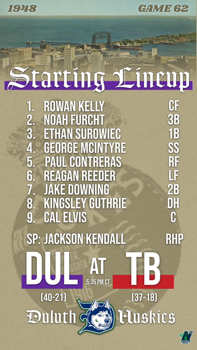 Duluth Huskies (@duluthhuskies) on Twitter photo Double-throwback night north of the Border! It's Dukes vs Whiskey Jacks night in Thunder Bay!
🆚
<a href="/TBBordercats/">Thunder Bay Border Cats</a>
⏰ 5:35 PM CT
📍 Port Arthur Stadium, Thunder Bay, Ontario
🎧 northlandfan.com Double-throwback night north of the Border! It's Dukes vs Whiskey Jacks night in Thunder Bay!
🆚
<a href="/TBBordercats/">Thunder Bay Border Cats</a>
⏰ 5:35 PM CT
📍 Port Arthur Stadium, Thunder Bay, Ontario
🎧 northlandfan.com