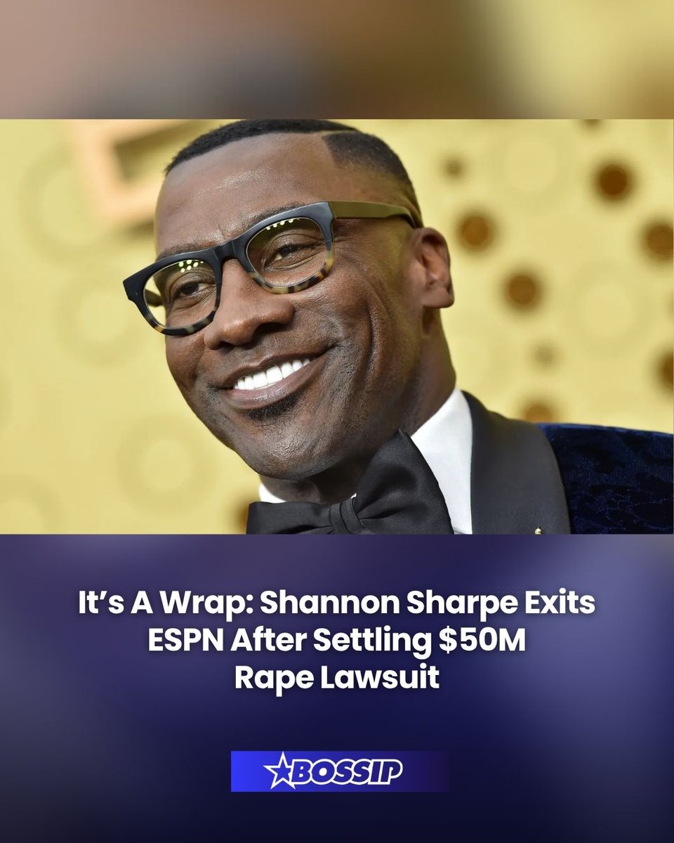 Shannon Sharpe has been fired from ESPN, just weeks after reaching a settlement in a $50 million civil lawsuit in which he was accused of rape.

More on #BOSSIP.com —&gt; bit.ly/4moNfNg
📸:  (Photo by Axelle/Bauer-Griffin/FilmMagic)