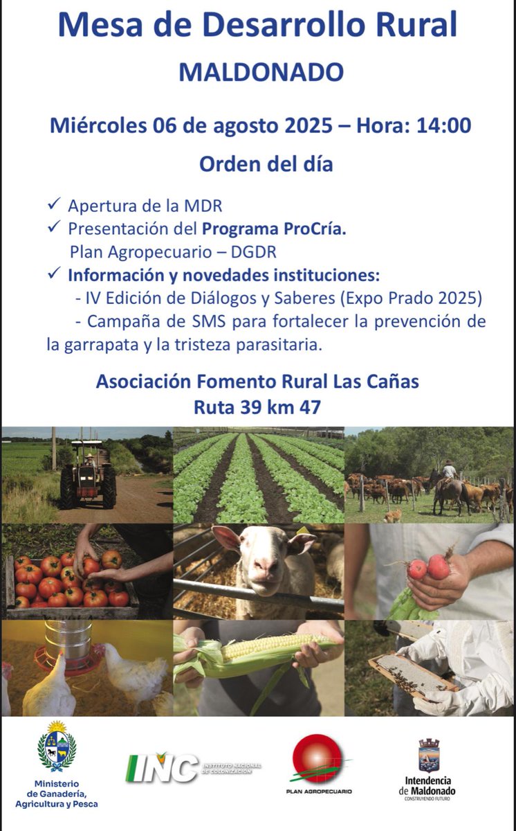 Mesa de desarrollo rural de Maldonado

<a href="/PlanAgro/">Plan Agropecuario</a>
<a href="/MGAPUruguay/">MGAP</a>