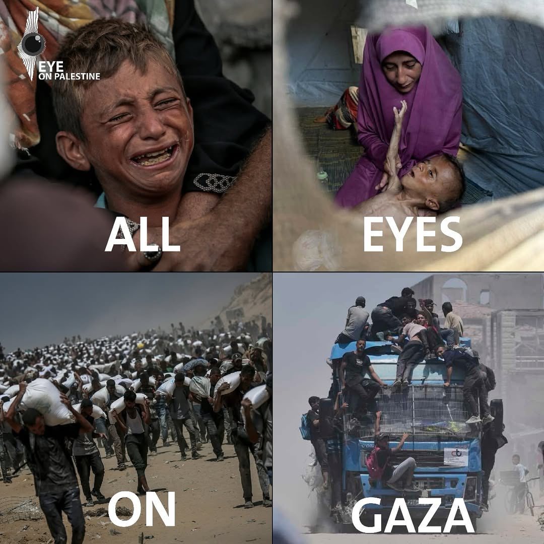 All eyes on Gaza…
The time has come for the image to reach where it must.
Help spread it, and direct it to every journalist, artist, or public figure who still remains silent.
Let your post be a cry, your comment a stance, and your mentions a way to break the silence.
🔁 Share