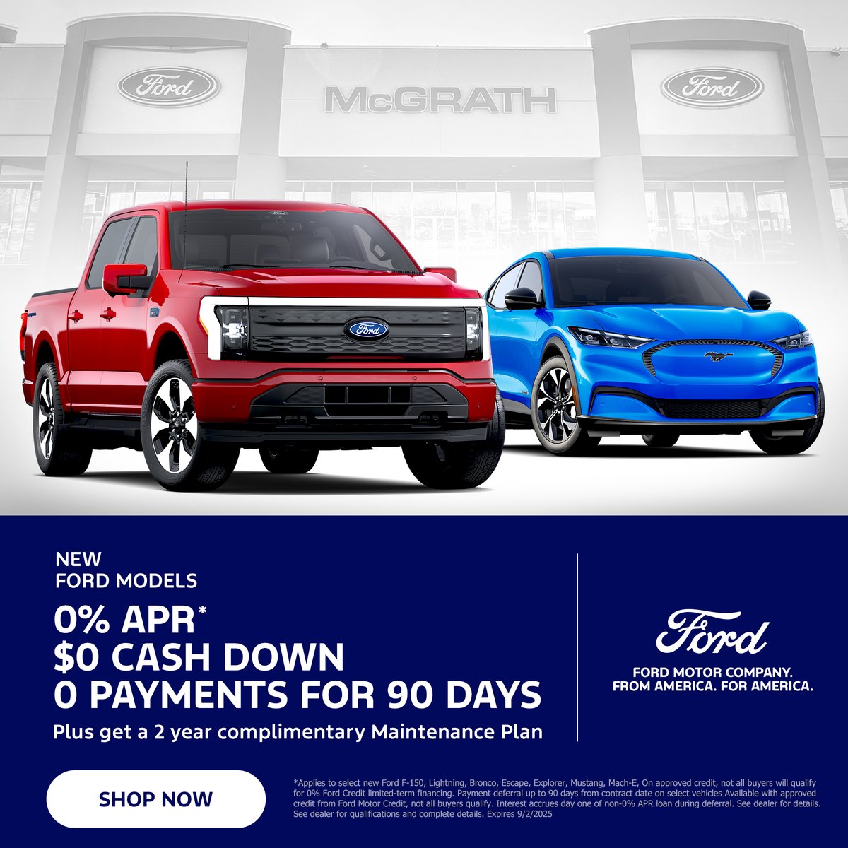 0% APR, $0 Cash Down, 0 payments for 90 days. That's a lot of 0's! But in a good way.  Plus, get a 2 year complimentary Maintenance Plan. bit.ly/3HaDzGU