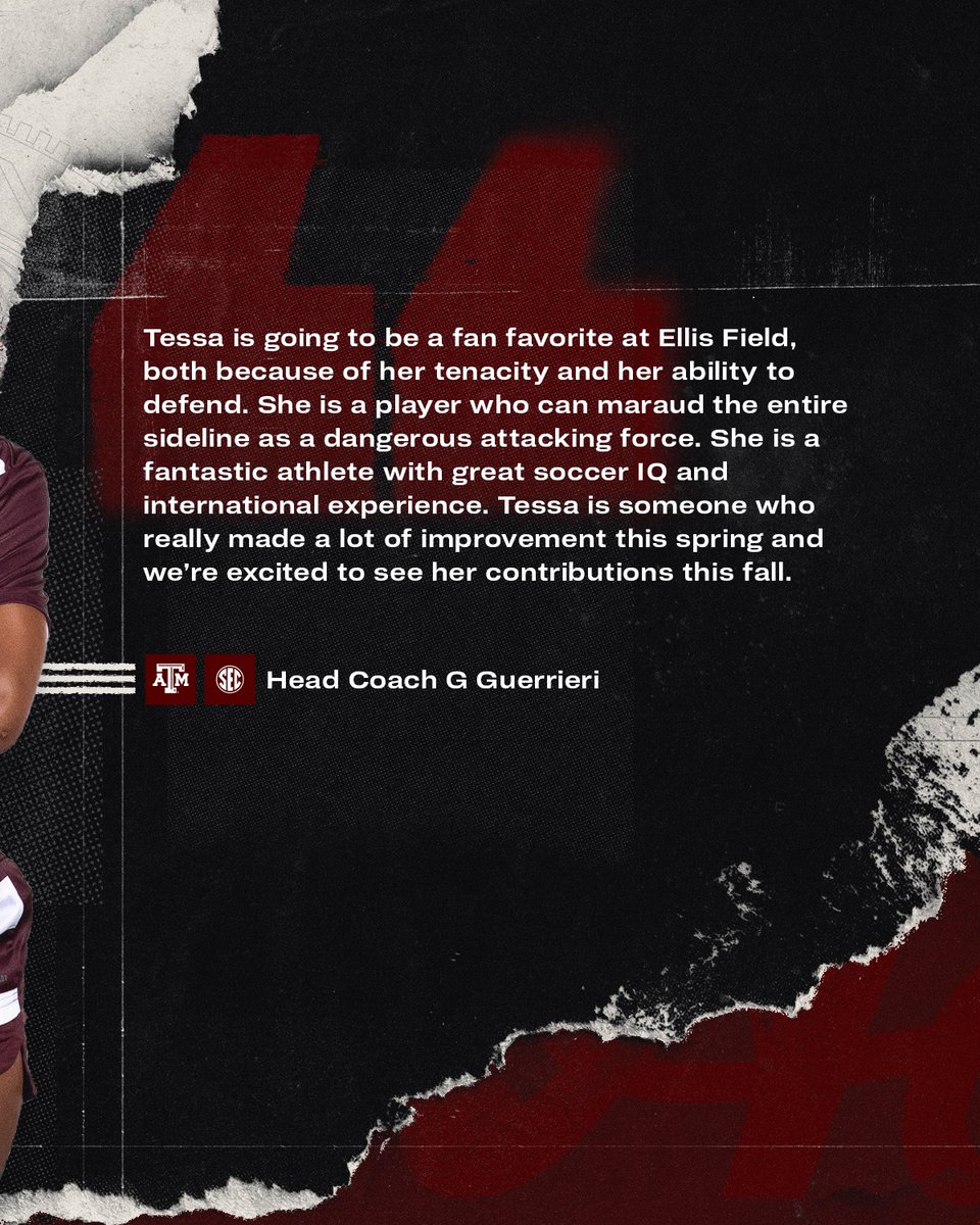 A rookie with great skills 🤩

“She is a fantastic athlete with great soccer IQ and international experience.” - Coach G

NAOTB Q&amp;A → aggi.es/4oceVGE

#GigEm | 👍