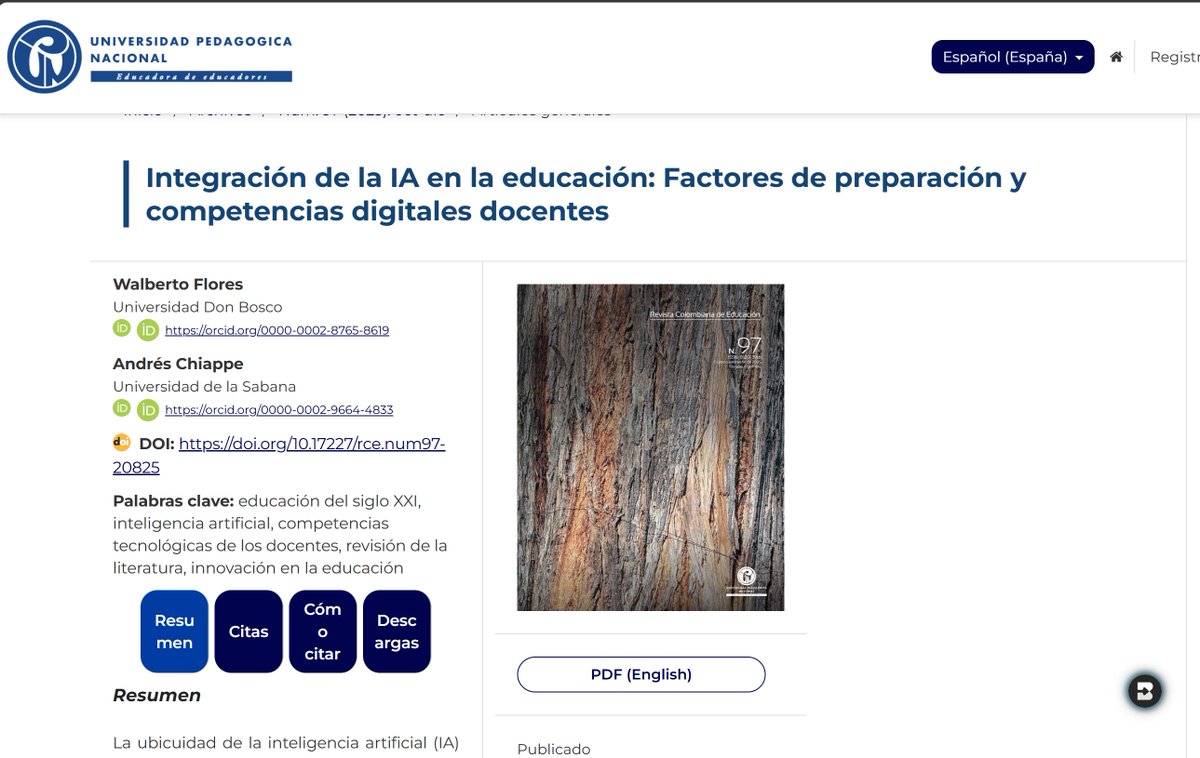 Walberto Flores (@walbertoflores) on Twitter photo ¡Qué alegría! 🎉 A 5 años de iniciar mi doctorado y un día después del cumple #9 de mi hija, celebramos la publicación de nuestro primer artículo académico. ¡Gracias a la guía de mi asesor! #Doctorado #Educación #Investigación #LogroAcadémico revistas.upn.edu.co/index.php/RCE/… ¡Qué alegría! 🎉 A 5 años de iniciar mi doctorado y un día después del cumple #9 de mi hija, celebramos la publicación de nuestro primer artículo académico. ¡Gracias a la guía de mi asesor! #Doctorado #Educación #Investigación #LogroAcadémico revistas.upn.edu.co/index.php/RCE/…