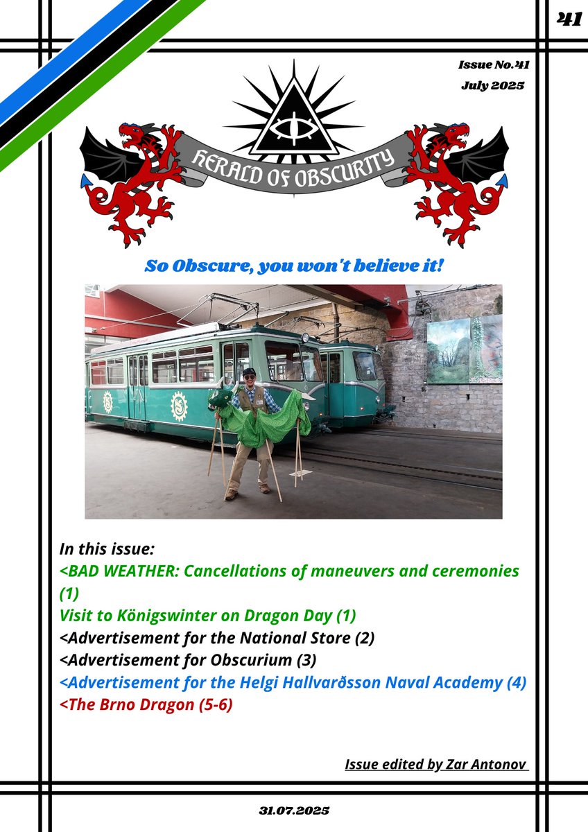 Shorter than usual because the rain took the rest! Find out what it didn't take by reading the latest issue of the Herald of Obscurity: drive.google.com/file/d/1lprg3W…