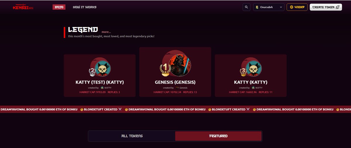⚔️GM <a href="/katana/">katana ⚔️</a>  Samurai

The @Kensenionkatana arena is open.

Kenseionkatana  the permissionless meme coin launchpad  is now live.

Not just a platform. A chain based meritocracy.

> launch → earn XP
> stay active → level up
> on-chain behavior tracked → pump &amp; dump gets