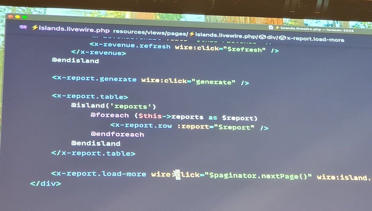 PovilasKorop's tweet image. New in upcoming Livewire 4: islands.
It's a fancy name for Partial Rendering.
Pretty impressive.