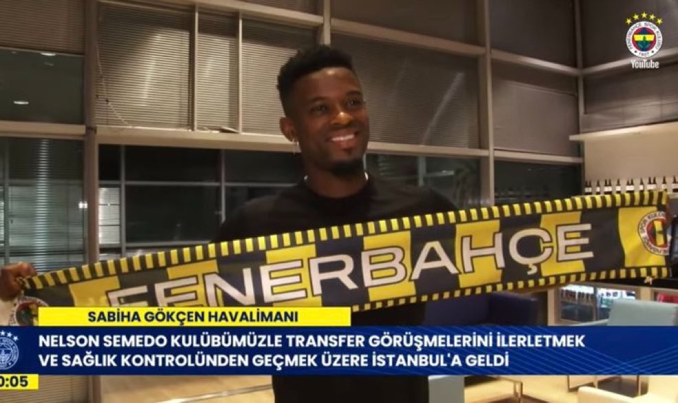Nelson Semedo, Fenerbahçe atkısıyla.