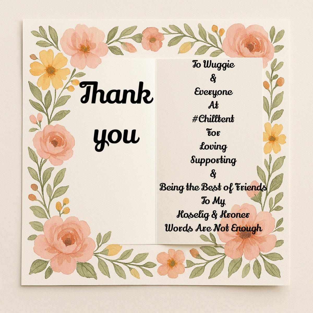 #chilltent and Wuggie <a href="/MrWuggums/">Mr. Wuggums 💖, DJ Heri 🎶 & the #Xanawu Cats🐈‍⬛</a> 
Mum knew she couldn’t list everyone separately so I hope everyone finds this…she wanted me to bring this card to mew along with big (((hugs))) … I am available to transmit the hugs 🤭Kose #WuggieCommunity
