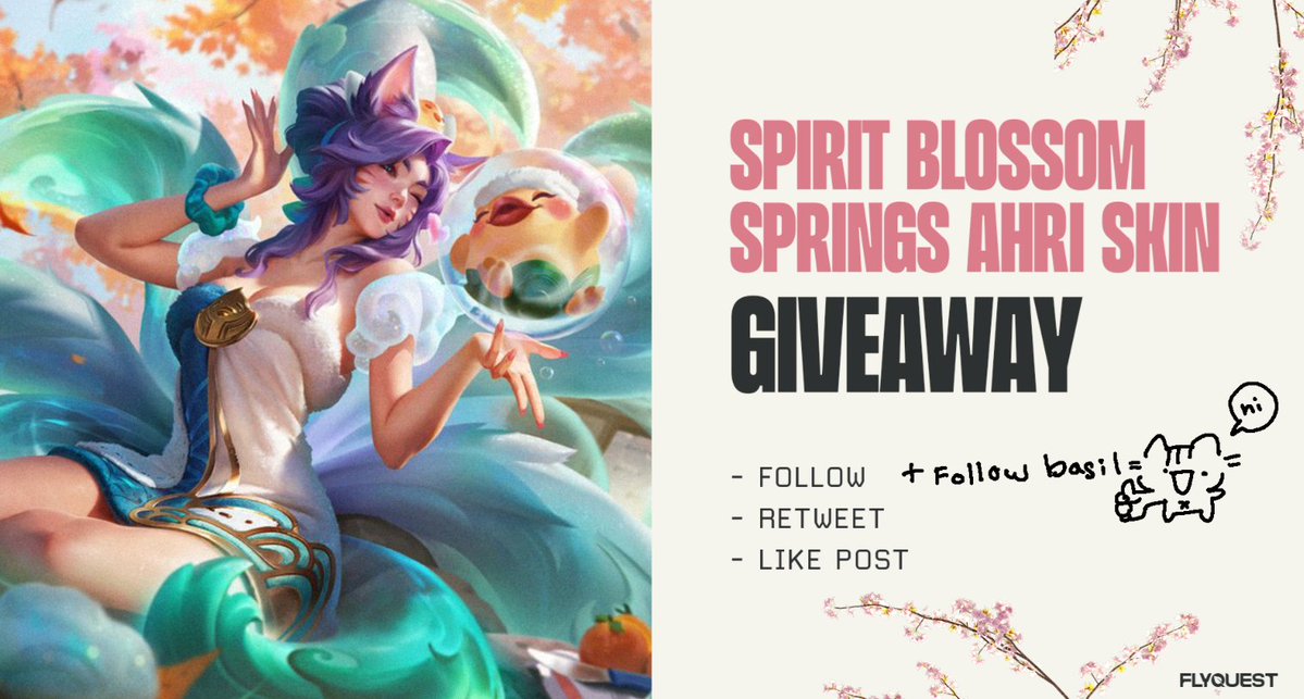 no.
anyways, we will giveaway the new Spirit Blossom Springs Ahri Skin to someone who:

- follows us &amp; <a href="/BasiilLeaf/">basil</a> 😸
- Rtweets this post
- Likes this post