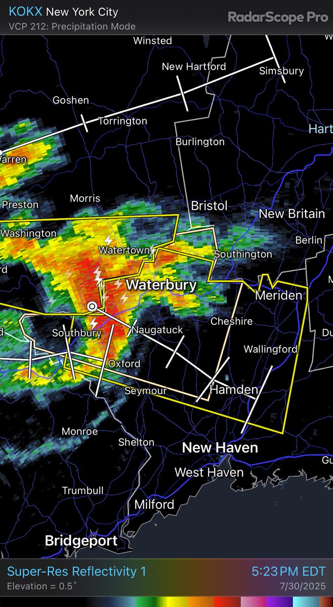 NEW SEVERE THUNDERSTORM WARNING for New Haven Co.

This storm is moving east-southeast at 25 MPH.

Expect heavy rain, frequent lightning, possibly hail, and gusty winds.

<a href="/WTNH/">WTNH News 8</a>