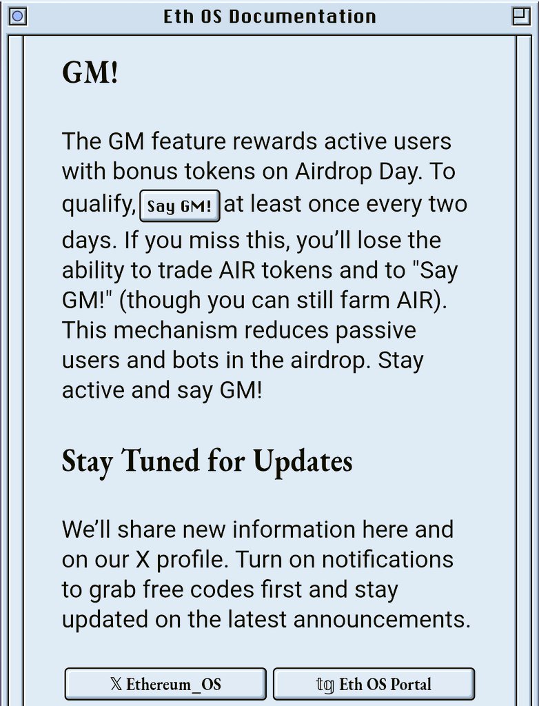 GM Eth OS

How to get into <a href="/Ethereum_OS/">Eth OS</a> Next Round

The Earlier You Join The Better Rewards You'll Get!!!