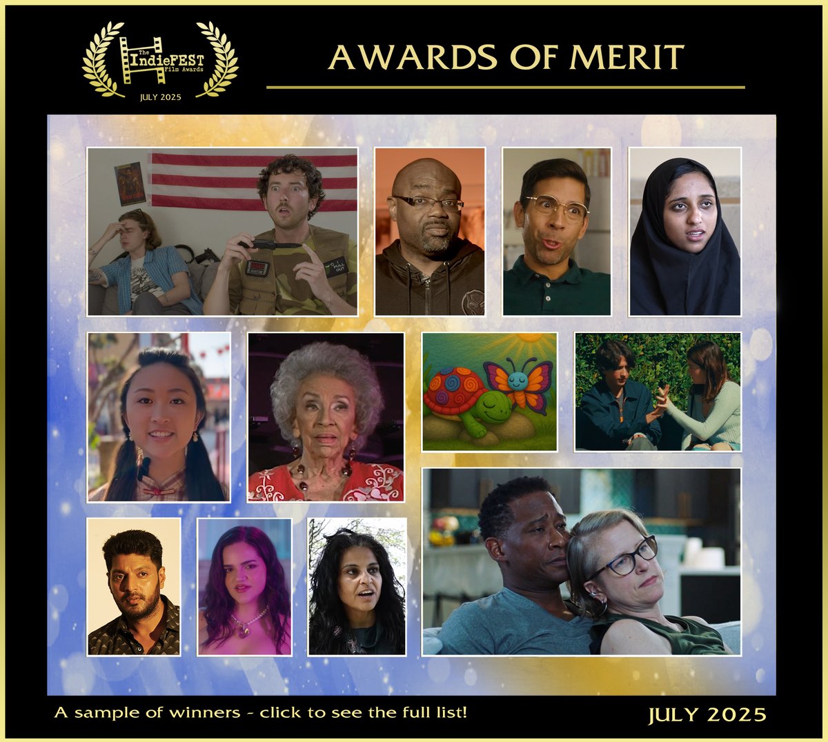Congrats to the AWARD OF MERIT winners! Spanning the globe, this passionate group of filmmakers showcased a wide array of genres—from hard-hitting docs to feature films animation and so much more. Their talent and dedication shine through in every frame.

theindiefest.com/award-of-merit…