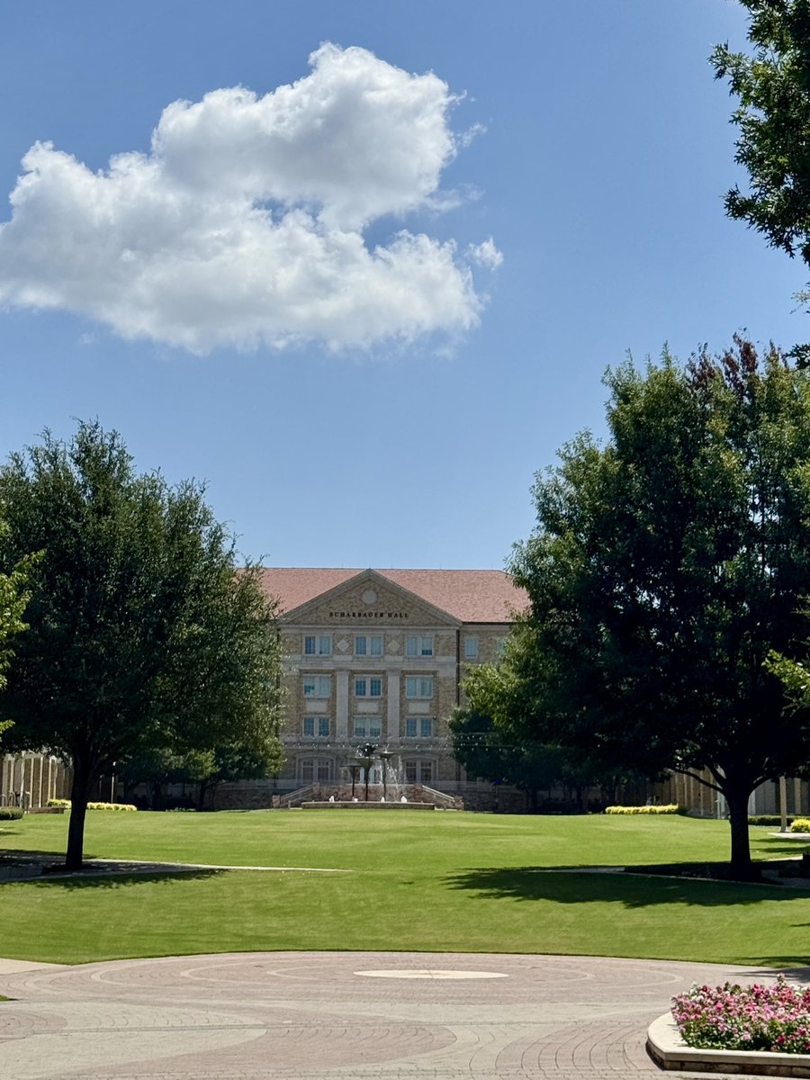 The beautiful calm of the <a href="/TCU/">TCU</a>  campus before all of the student energy returns. Bob Ross couldn’t even make it more picturesque.