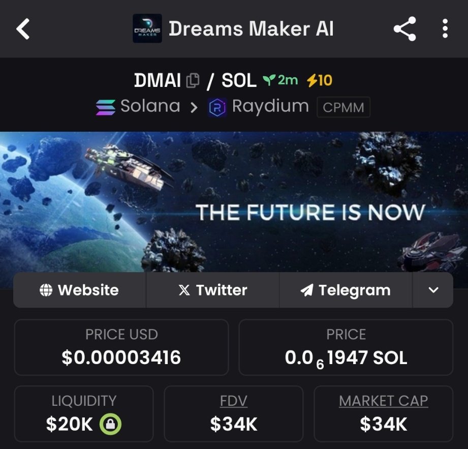 degenThibault's tweet photo. Highlighted $DMAI at $34k market cap in my TG community 🌕
BaTdxXqDLNyUwt543egWugTAuz9ddYUmhuYTWnJnBLzo
#DMAI #Solana #memecoin #crypto https://t.co/mBWzjm20ih