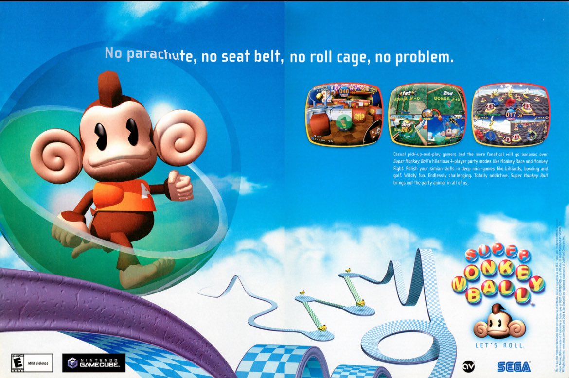 super monkey ball gamecube print ad 🍌