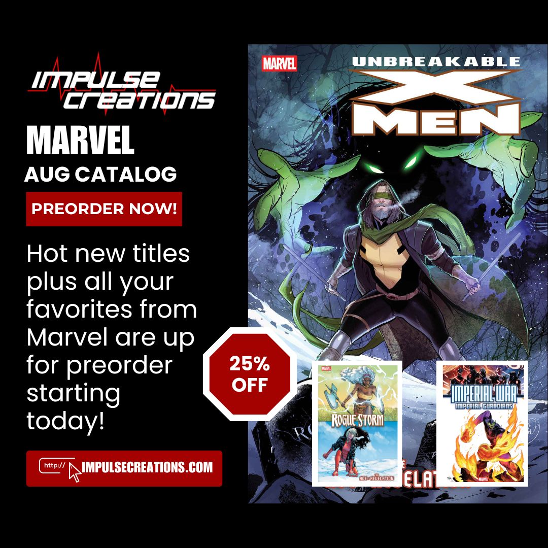 Impulse Creations (@impulsec) on Twitter photo All the hot new Marvel titles you've been dying to get your hands on are up for preorder from the brand new August catalog!
impulsecreations.com/collections/pr… <a href="/MarvelComicsHQ/">Marvel Comics</a> All the hot new Marvel titles you've been dying to get your hands on are up for preorder from the brand new August catalog!
impulsecreations.com/collections/pr… <a href="/MarvelComicsHQ/">Marvel Comics</a>