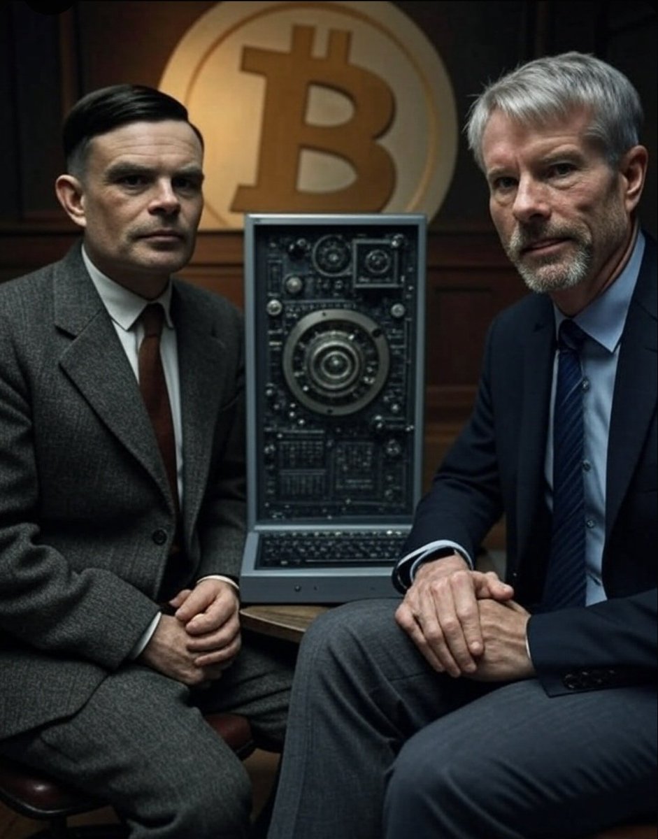 Once you all have #BiTCOiN, he will go back to the future.
But let's go back in time to the 40s.
Alan Turing &amp; <a href="/saylor/">Michael Saylor</a>, working together on a new project for future 
#BTC was already on people's minds.
There are no enigma, $BTC was here...
x.com/saylor/status/…