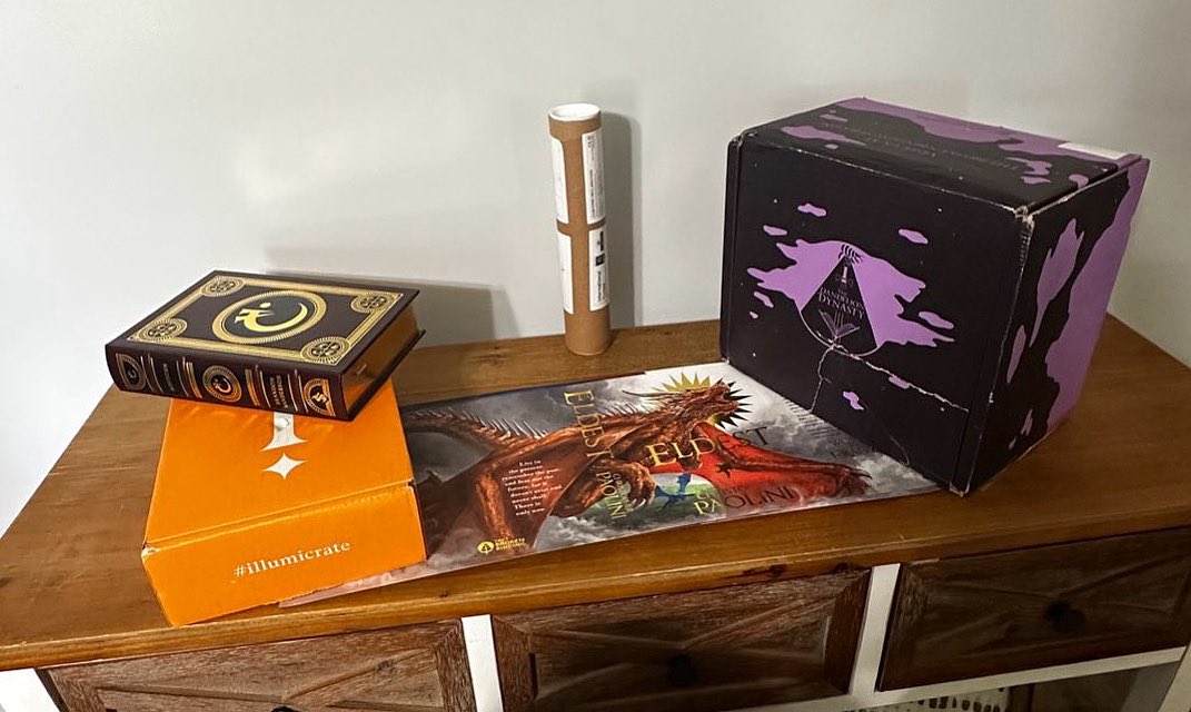 HUGE BOOK HAUL!!! 📚📚📚
<a href="/illumicrate/">Illumicrate ✨</a> <a href="/binding_broken/">The Broken Binding | Bookstore</a> <a href="/paolini/">Christopher Paolini</a> (Peter McLean) (Brigitte Knighley) @brandsanderson @dragonsteelbooks 
#bookworm #BookTwitter