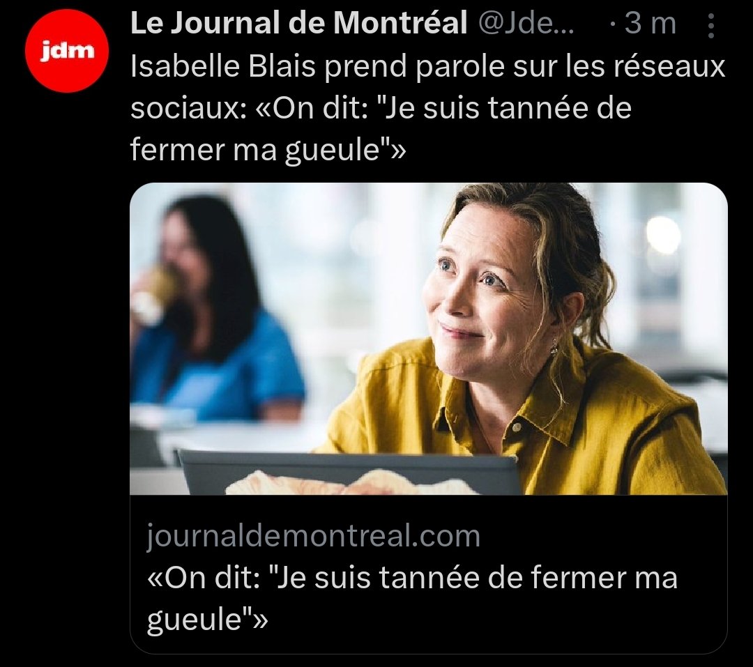 ClaudeJS1's tweet image. Je la comprends très bien.

Moi aussi je suis tanné de me la fermer au sujet de l&apos;immigration massive, de la dérive de la gauche, des dépenses du gouvernement, de l&apos;aide à l&apos;Ukraine, de la folie climatique, du désir de tout contrôler les aspects de nos vies, du biais des médias…