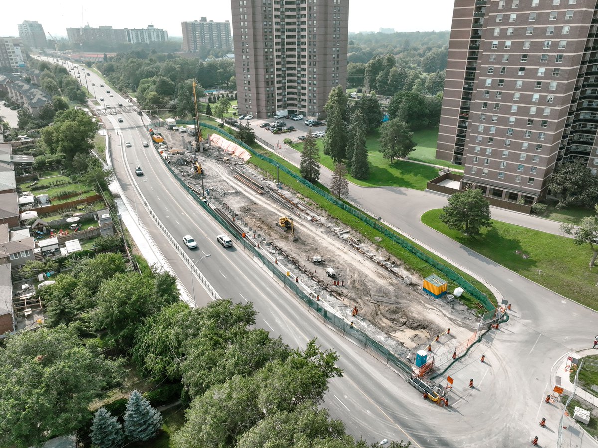 We recently put the finishing touches on the portal at Scarlett Road, where the trains will transition from the tunnels to the elevated guideway. 

Take a look at the difference between now and when the construction was getting underway a few years ago!