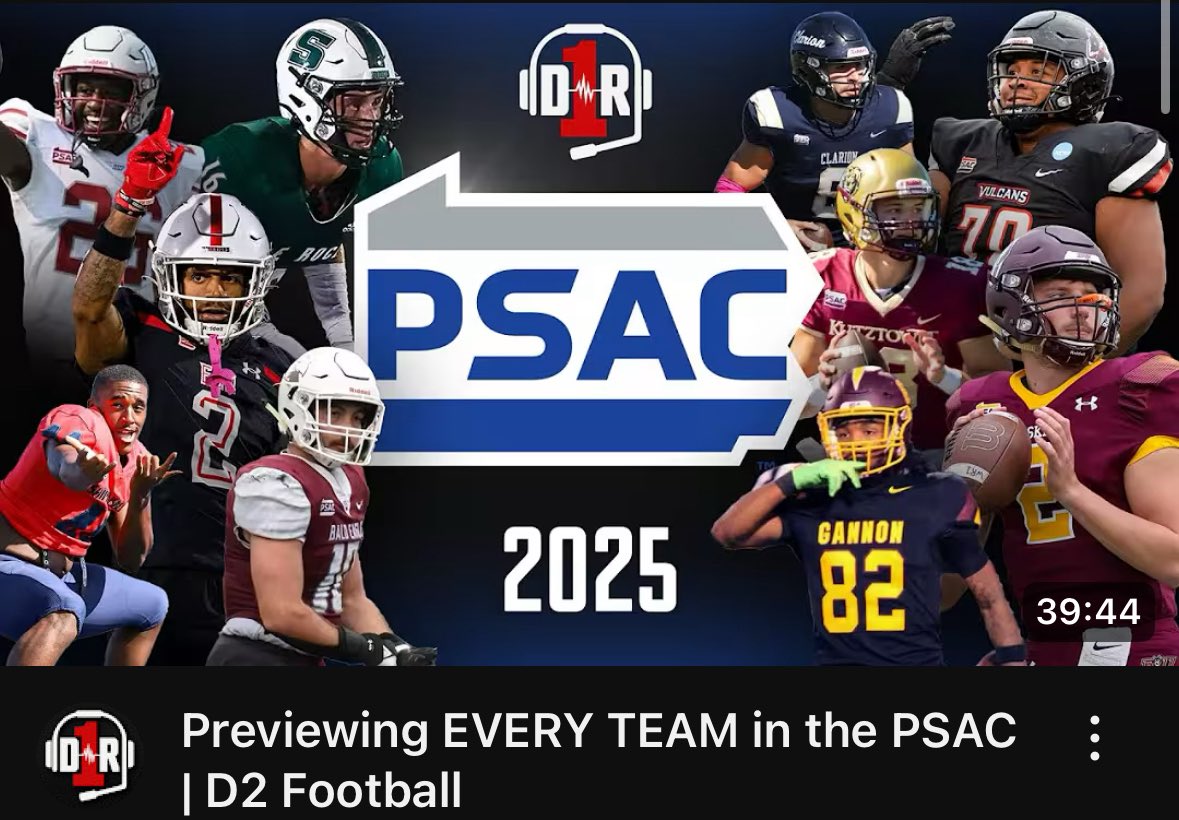 Division 1 Rejects (@d1_rejects) on Twitter photo Looking for <a href="/PSACsports/">PSAC Sports</a> content? 🙋♂️
We previewed 𝐞𝐯𝐞𝐫𝐲 team in the conference heading into the fall 👇
📺 : youtu.be/h3L68OTbZTQ?si… Looking for <a href="/PSACsports/">PSAC Sports</a> content? 🙋♂️
We previewed 𝐞𝐯𝐞𝐫𝐲 team in the conference heading into the fall 👇
📺 : youtu.be/h3L68OTbZTQ?si…