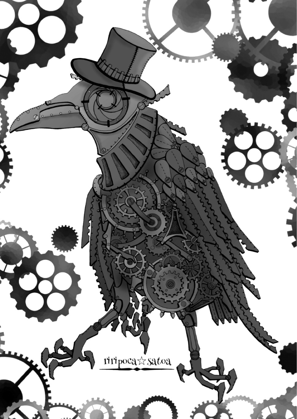 【原画　一点モノ❗️】銀河忍　イラスト　スチームパンク 原画一点モノ❗️】銀河忍イラストスチームパンク