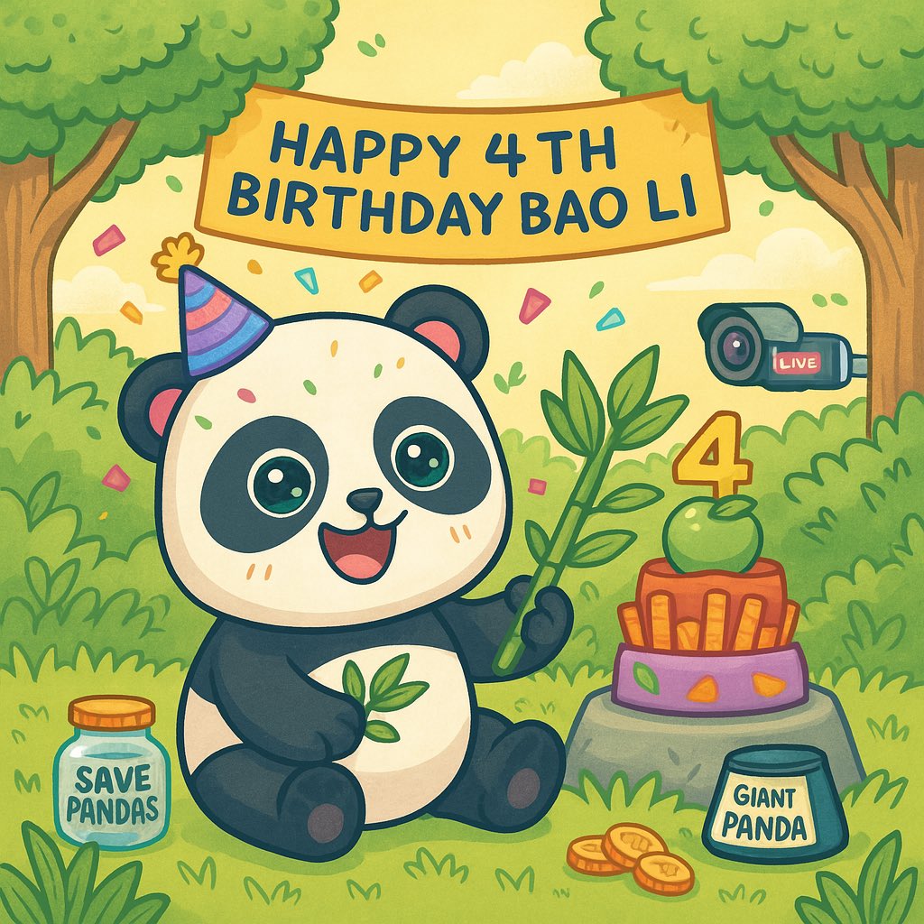 <a href="/NationalZoo/">National Zoo</a> Bao Li’s turning 4 soon… and the forest’s already buzzing 🐼🎈

Cake’s chilling, cam’s rolling, and this party’s about to be wild.

$PANDA on <a href="/AbstractChain/">Abstract</a>