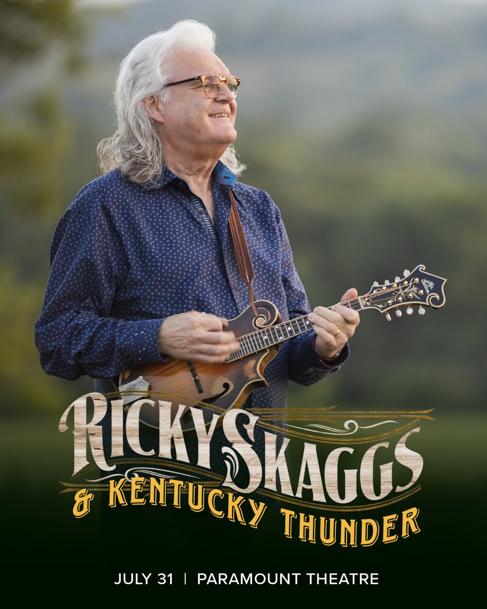 Paramount Theatre (@paramountaustin) on Twitter photo THIS THURSDAY, 7/31: <a href="/RickySkaggs/">Ricky Skaggs</a>🎶 15-time Grammy Award winner Ricky Skaggs & Kentucky Thunder bring their bluegrass sound to the Paramount. With a career spanning more than 6 decades, Skaggs has helped shape the very fabric of American music.
🎫 bit.ly/4bFQWts THIS THURSDAY, 7/31: <a href="/RickySkaggs/">Ricky Skaggs</a>🎶 15-time Grammy Award winner Ricky Skaggs & Kentucky Thunder bring their bluegrass sound to the Paramount. With a career spanning more than 6 decades, Skaggs has helped shape the very fabric of American music.
🎫 bit.ly/4bFQWts