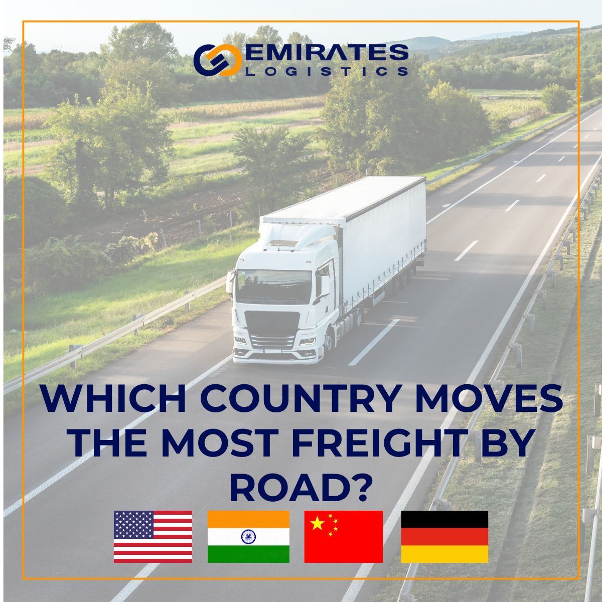 EmiratesLog's tweet image. #LogisticsTrivia | Swipe to Test Your Knowledge!
Which country do you think is the global road freight leader?
Drop your answer in the comments before you swipe 👇