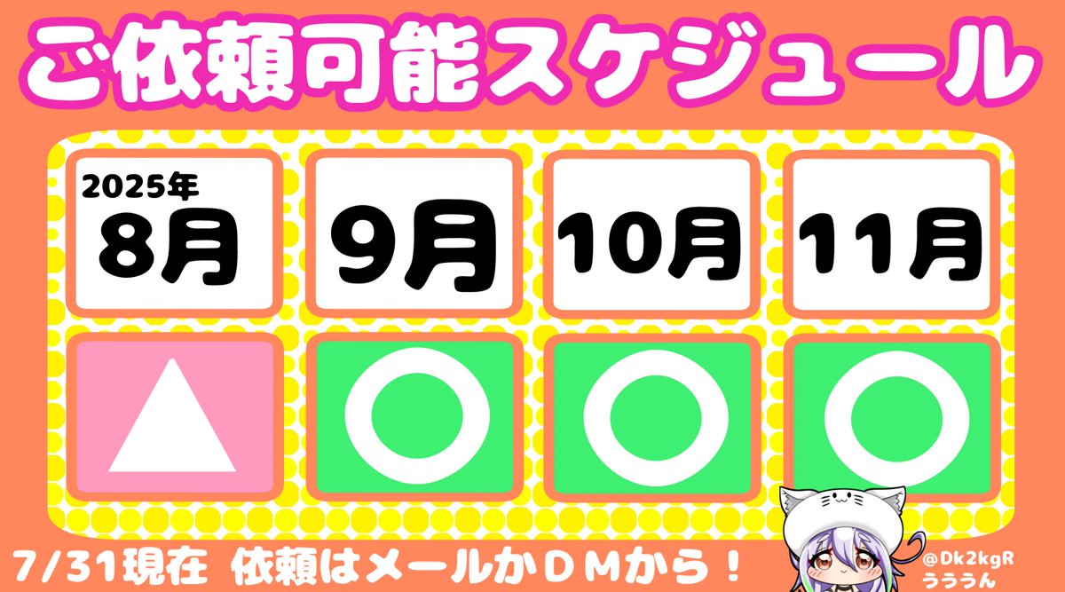 #有償依頼 #イラストレーター募集
【8月から着手ミニキャラ(SD)の依頼募集】  
◾︎グッズイラスト（VTuber、配信者、アイドル、アニメ、IP、スタンプ）
◾︎コラボカフェ
 ▫MV、歌ってみた
企業(実績あり)個人問わず募集中です。（上記以外も可） リプにメール、HP貼りますのでお問い合わせください