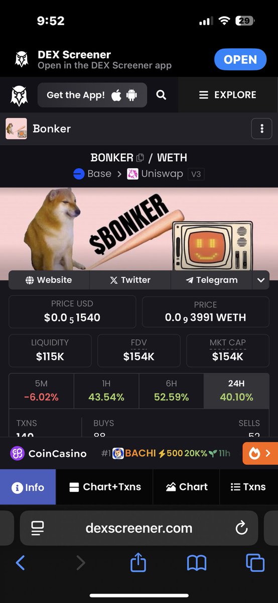 yourwifeETH's tweet photo. Bankr is mooning. First coin deployed on x by $BNKR is $BONKER only sitting at 150k this is alpha. 

$Bnkr is at 80 million https://t.co/wCAHG06JkJ