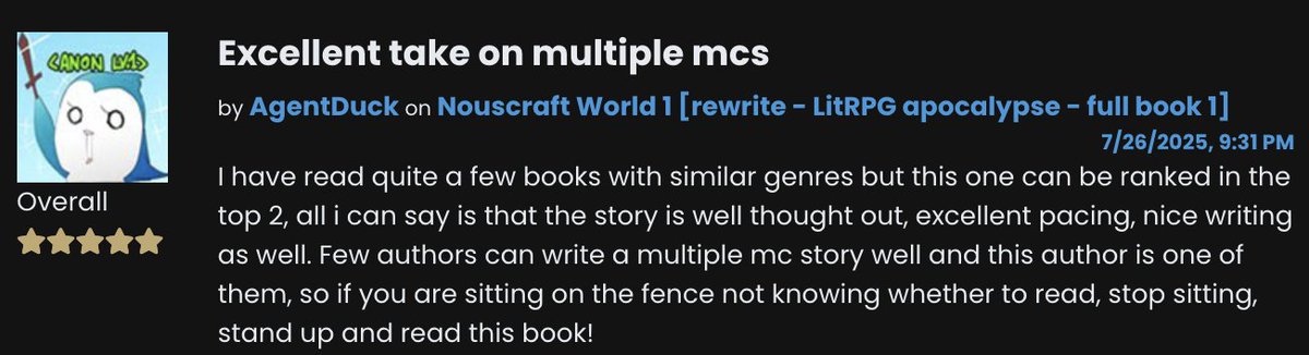 Another review of my book, Nouscraft.

Currently at 4.67 stars on goodreads.