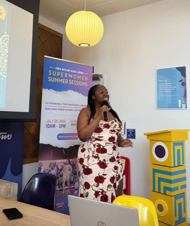 DICEBETZ's tweet photo. Dr Adaku's live performance to close? INCREDIBLE. The woman has a PhD from Oxford AND can absolutely command a stage. Her energy, the music, the way she brought everyone together... it felt like a proper celebration of everything we'd built during the day 🎤✨ https://t.co/RcceZzAPvp