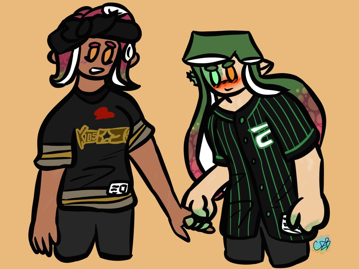 Here is gays on one of their first dates :3
#Splatoon #Agent3 #Captain3 #Agent8 #Agent24