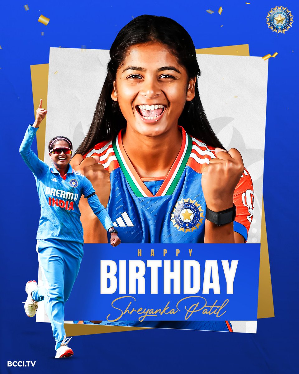 BCCI Women (@bcciwomen) on Twitter photo Here's wishing Shreyanka Patil a very Happy Birthday ЁЯОВЁЯСП
#TeamIndia | <a href="/shreyanka_patil/">Shreyanka Patil</a> Here's wishing Shreyanka Patil a very Happy Birthday ЁЯОВЁЯСП
#TeamIndia | <a href="/shreyanka_patil/">Shreyanka Patil</a>
